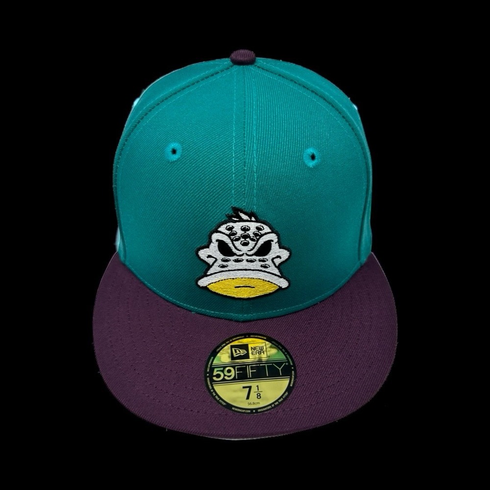 New Era 59Fifty Hat Club Exclusive Anaheim Mighty Ducks Wild Wing Mascot 7 1/8 - Picture 5 of 12